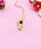 Astronaut Reach Star Charm Gold Necklace, Birthday Gifts, N5185A