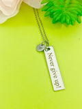 Never Give Up Charm Silver Necklace, D529