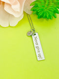 Never Give Up Charm Silver Necklace, D529