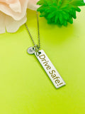 Drive Safe Charm Silver Necklace, D530