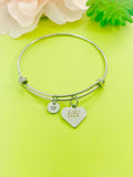 Titi Heart Charm Silver Tarnish Resistant Bracelet, D532