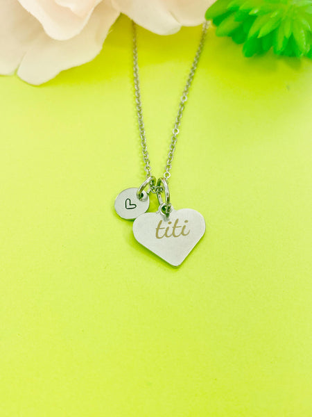 Titi Heart Charm Silver Tarnish Resistant Necklace, D533
