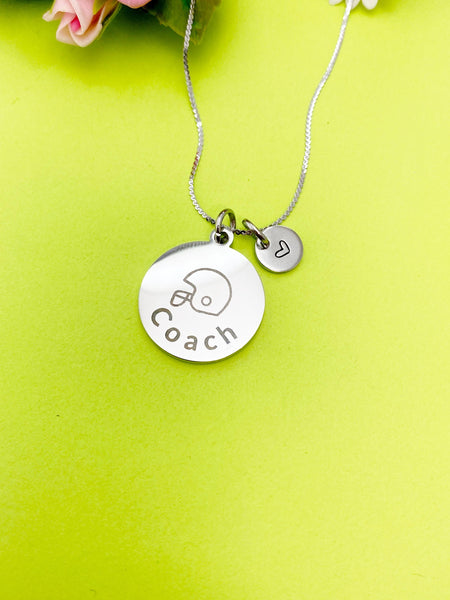 Football Coach Charm Silver Tarnish Resistant Necklace, D535