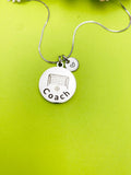 Soccer Coach Charm Silver Tarnish Resistant Necklace, D536