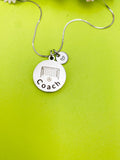 Soccer Coach Charm Silver Tarnish Resistant Necklace, D536