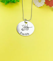 Whistle Charm Silver Tarnish Resistant Necklace, D538
