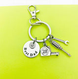 Best Dad Initial Keychain, Handyman Tool Charms