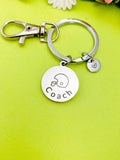 Football Coach Charm Silver Keychain, D535A