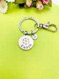 Soccer Ball Coach Charm Silver Keychain, D537A