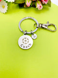Soccer Ball Coach Charm Silver Keychain, D537A