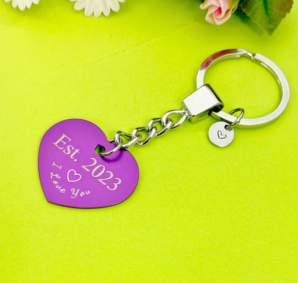 I Love You Ets. Heart Keychain, D546