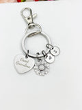 Great Grandma Heart Sunflower Charm Keychain, Great Grandmother Gifts, D547
