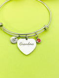 Grandma Heart Charm Bracelet in Silver, D549