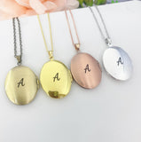 Flower Locket Necklace, Keepsake Photo Frame Charm, D322
