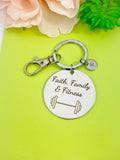Fitness Barbell Charm Keychain, D558