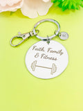 Fitness Barbell Charm Keychain, D558