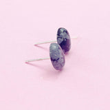 Natural Snowflake Obsidian Stud Earrings, Surgical Stainless Steel, N6087