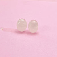 Natural Rose Quartz Stud Earrings, Surgical Stainless Steel, N6088