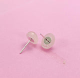 Natural Rose Quartz Stud Earrings, Surgical Stainless Steel, N6088