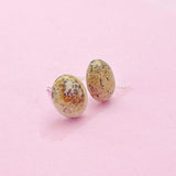 Natural Picture Jasper Stud Earrings, Surgical Stainless Steel, N6089