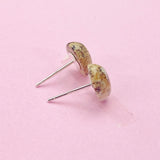 Natural Picture Jasper Stud Earrings, Surgical Stainless Steel, N6089