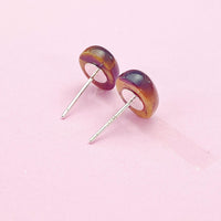 Natural Tiger Eye Stud Earrings, Surgical Stainless Steel, N6090