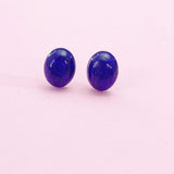 Natural Lapis Lazuli Stud Earrings, Surgical Stainless Steel, N6091