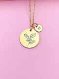 Holly Flower, Silver or Gold Charm Necklace, D559