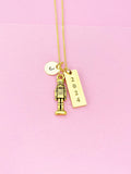 Nutcracker Soldier Christmas Ballet Charm Necklace, Gold or Silver Option, D560