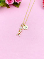 Fishbone Necklace, 18K Gold Plated Fishbone, N3597