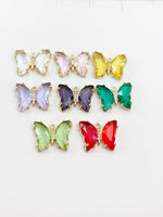 Butterfly Charm Gold Necklace, Purple Lilac, Colors Option, N6067