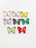 Butterfly Charm Gold Necklace, Purple Lilac, Colors Option, N6067