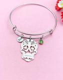 Halloween Skull Charm Silver Bracelet, N144A
