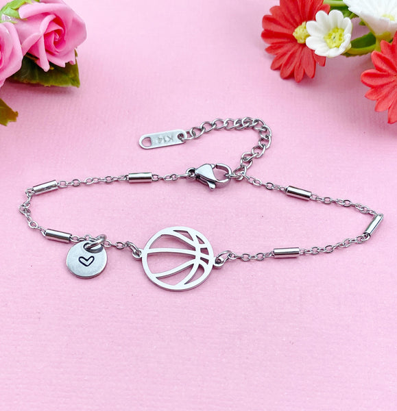 Basketball Charm Silver or Gold Bracelet, N5806