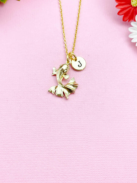 Goldfish Charm Gold Necklace, Fish Charm, N2200B
