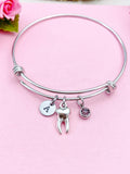 Tooth Charm Bracelet, Initial & Birthstone, Dentist Gift