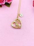 Cardinal Heart Bird Charm Gold Necklace, N4805A