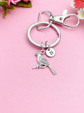 Cardinal Charm Silver Keychain, N1022G
