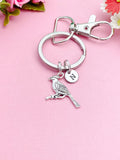 Cardinal Charm Silver Keychain, N1022G