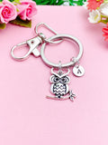 Owl Bird Charm Silver Keychain, N2338