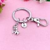Giraffe Charm Silver Keychain, N3338B