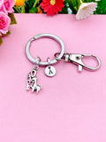 Giraffe Charm Silver Keychain, N3338B