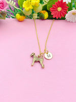 Airedale Terrier Necklace, Gold Schnauzer Charm Necklace, N470
