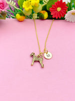 Airedale Terrier Necklace, Gold Schnauzer Charm Necklace, N470