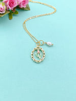 Tulip Flower with White Pearl Charm Necklace, N2033A