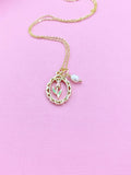 Tulip Flower with White Pearl Charm Necklace, N2033A