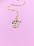 Tulip Flower with White Pearl Charm Necklace, N2033A
