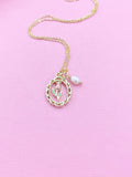 Tulip Flower with White Pearl Charm Necklace, N2033A