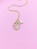 Tulip Flower with White Pearl Charm Necklace, N2033A