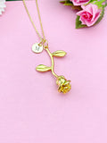 Rose Flower Charm Necklace, N172S